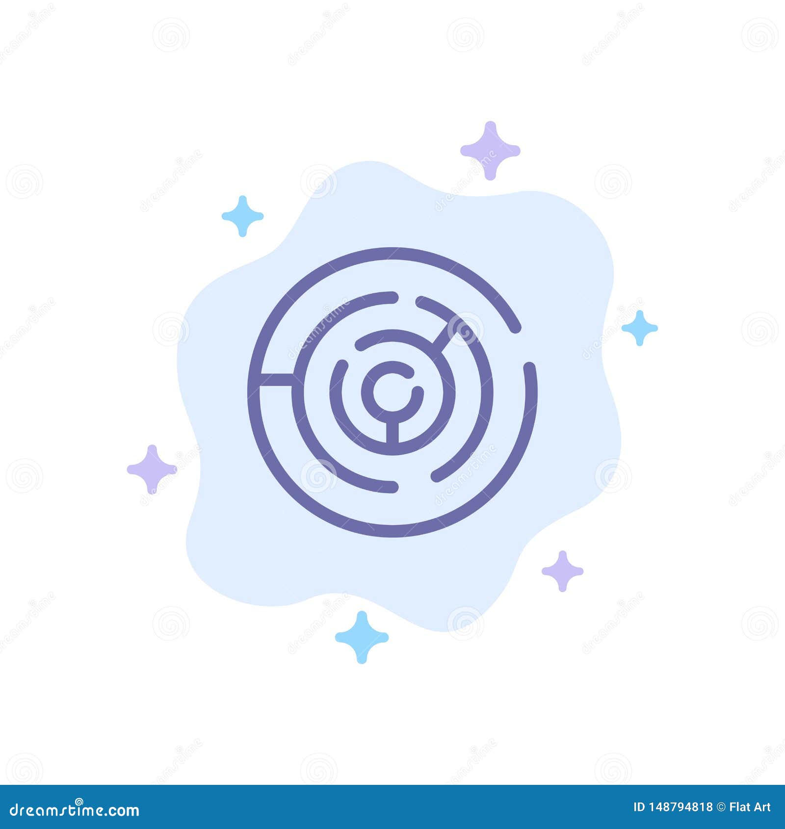 Puzzle, Arrow, Strategy, Target, Point Blue Icon on Abstract Cloud