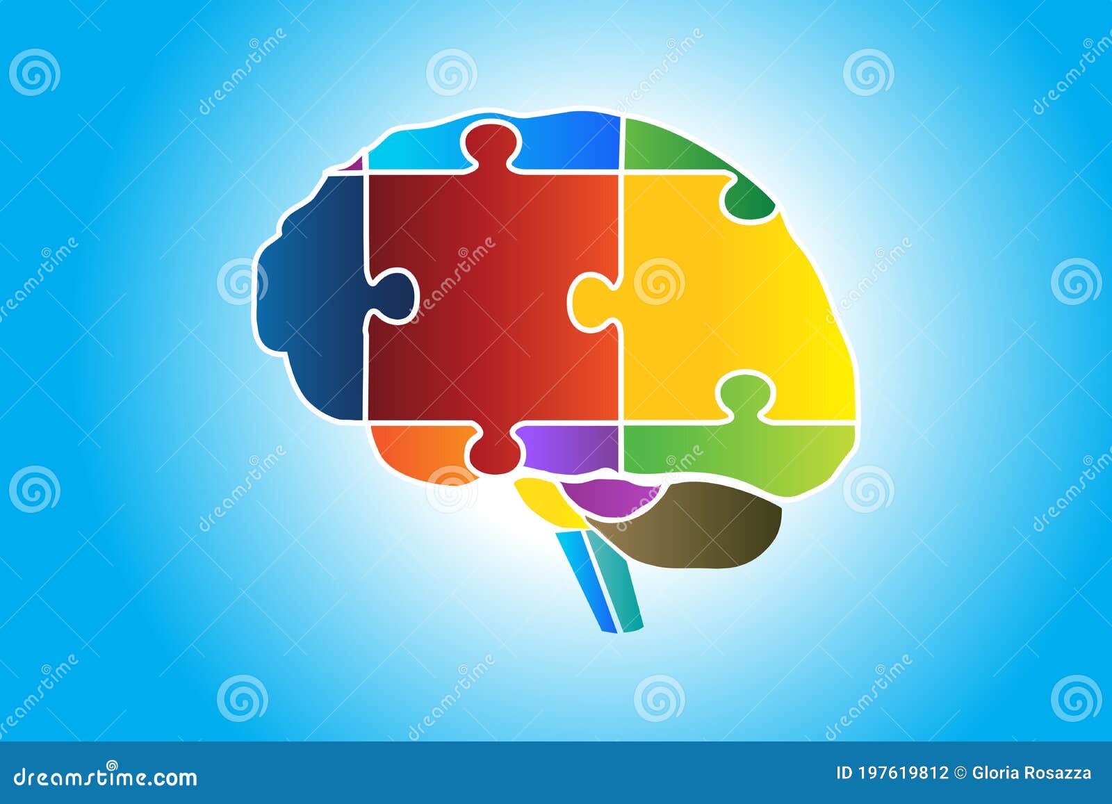puzzle brain mental health autism logo  image