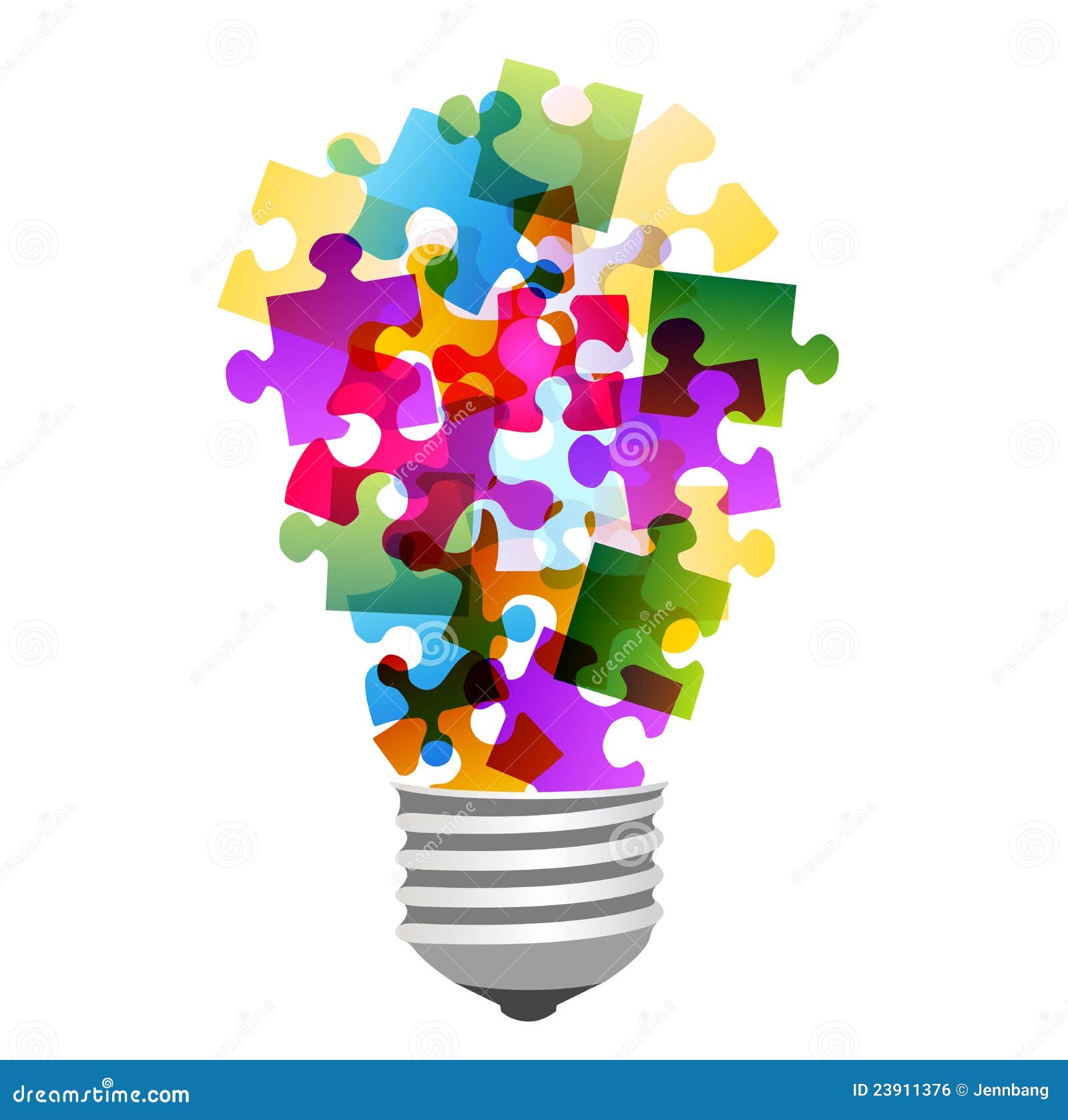 Puzzle d'ampoule illustration stock. Illustration du lumière 23911376