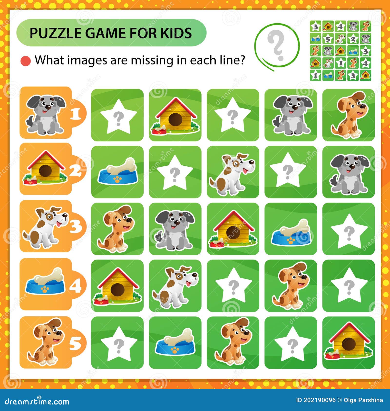 Puzzle De Sudoku. Quelles Images Sont Manquantes Dans Chaque Ligne? Chiens.  Puzzle De Logique Pour Les Enfants. Jeu D'éducation Po Illustration de  Vecteur - Illustration du activité, cadre: 202190096