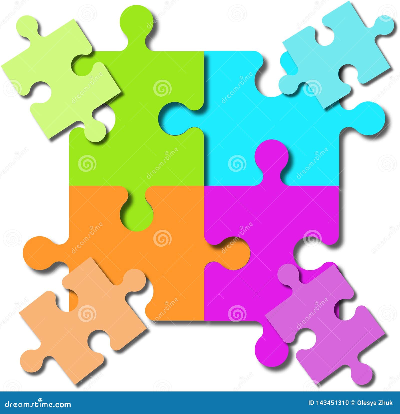White Part Of An Orange Crossword Clue Puzzle Elements On White Background, Randomly Scattered Stock