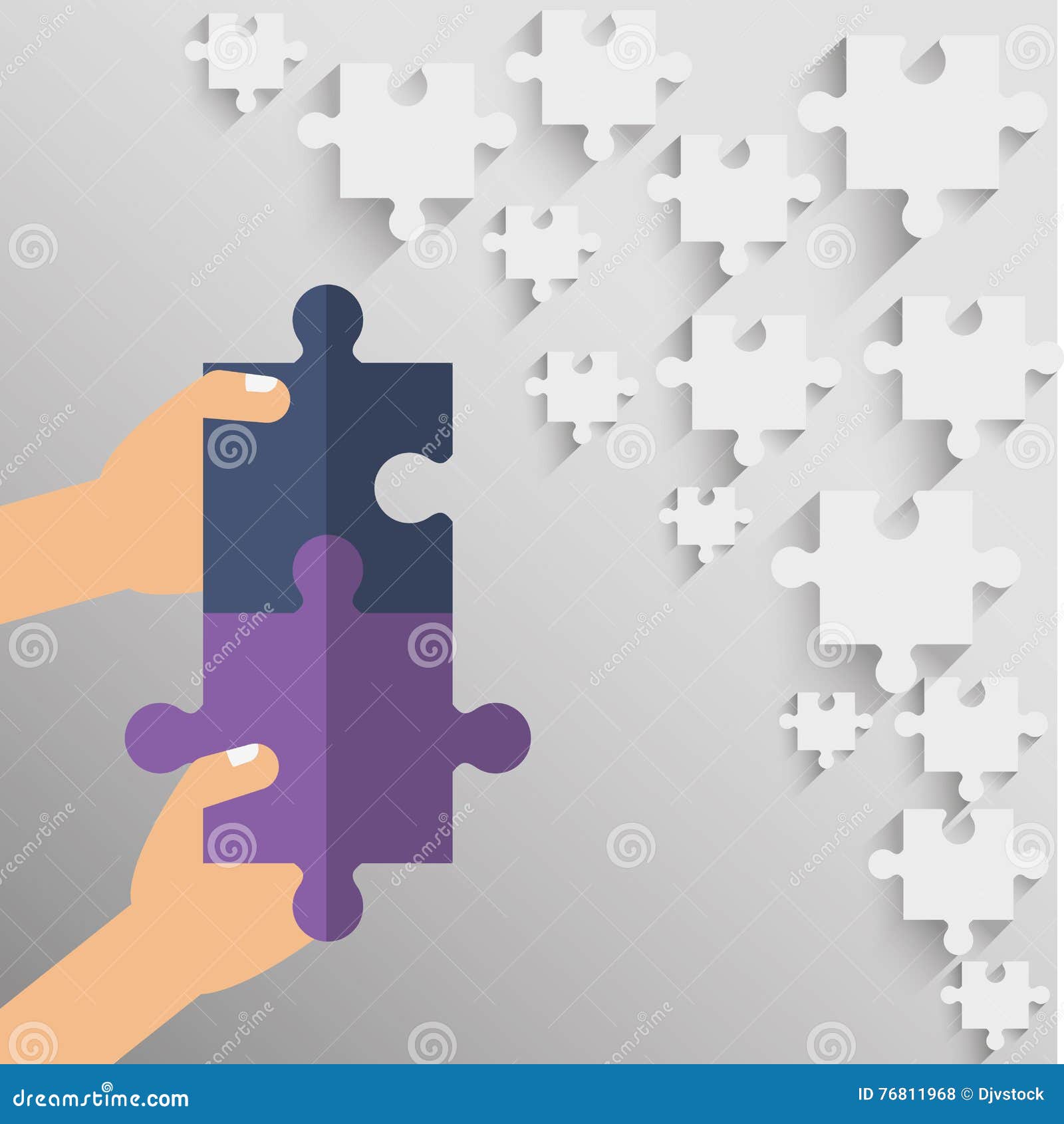 Puzzle Hand Teamwork Support Design Stock Vector - Illustration of vector,  union: 76811968