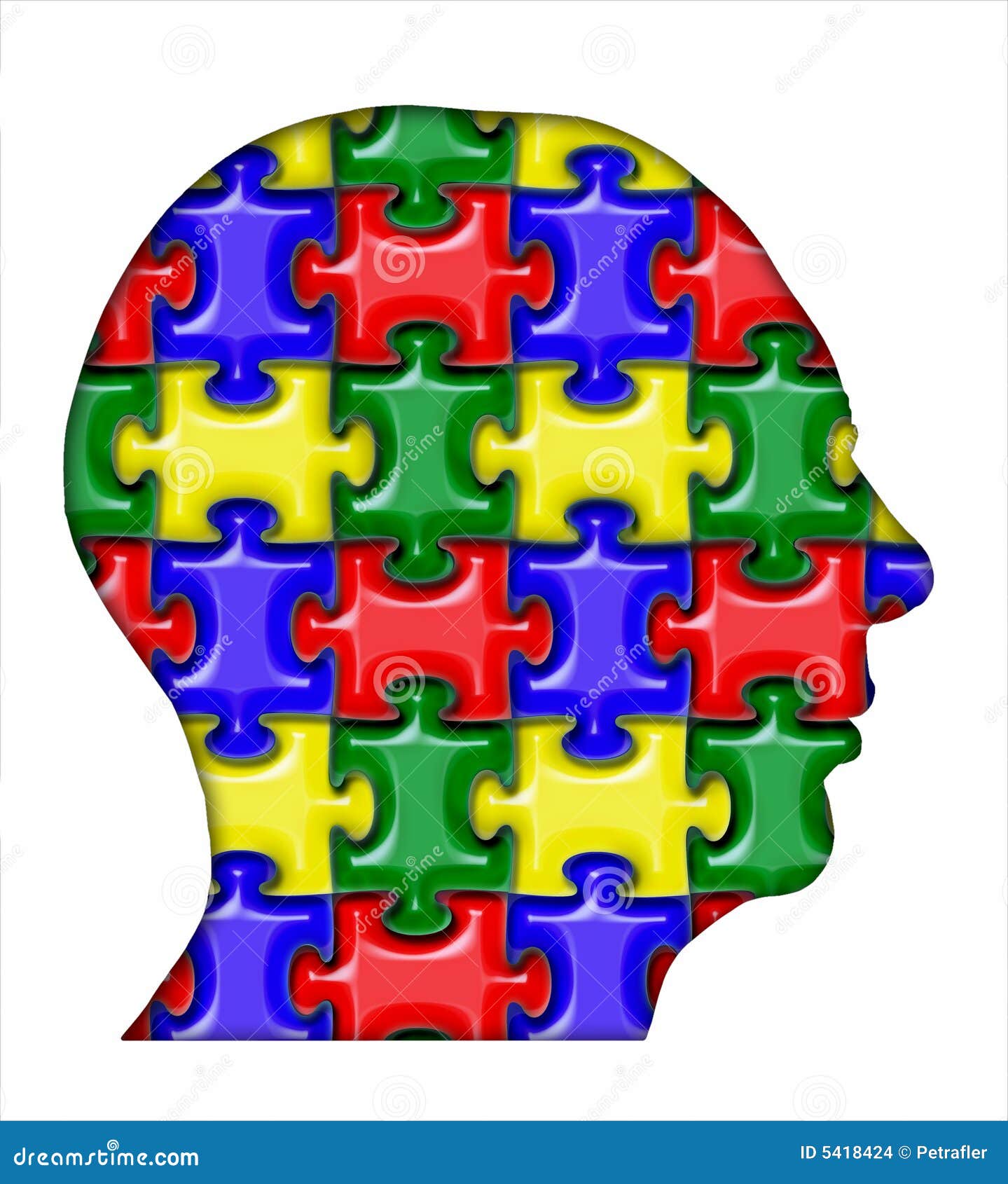 Puzzle In Head. Businessman Adding Last Piece. Vector CartoonDealer