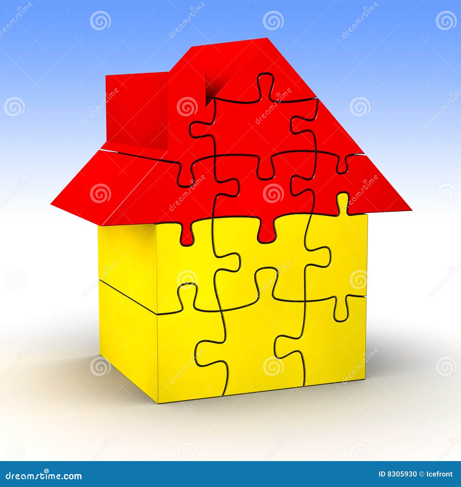 Puzzle house stock illustration. Illustration of puzzle 8305930