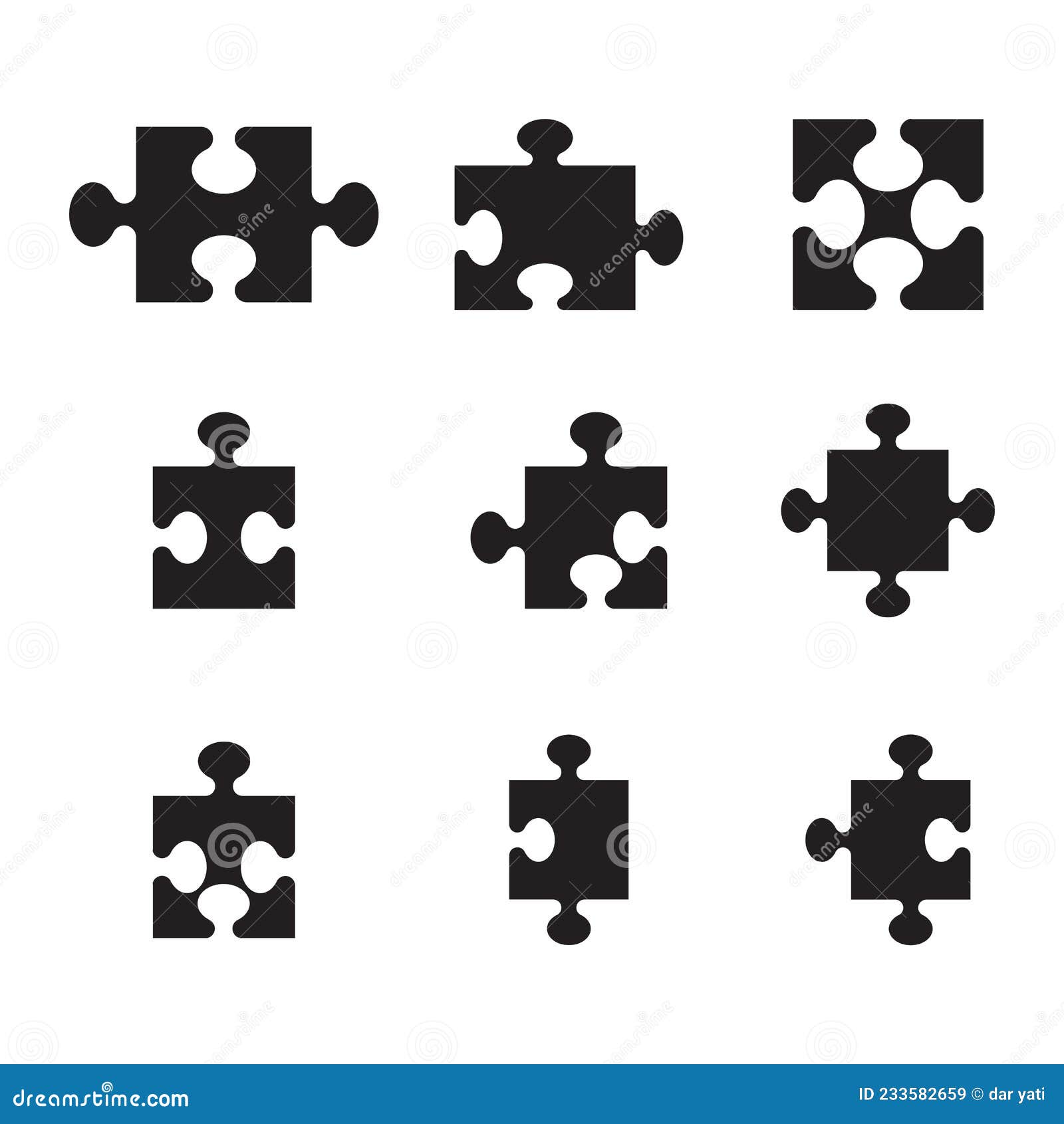puzzle icon, colorful  on white background,  