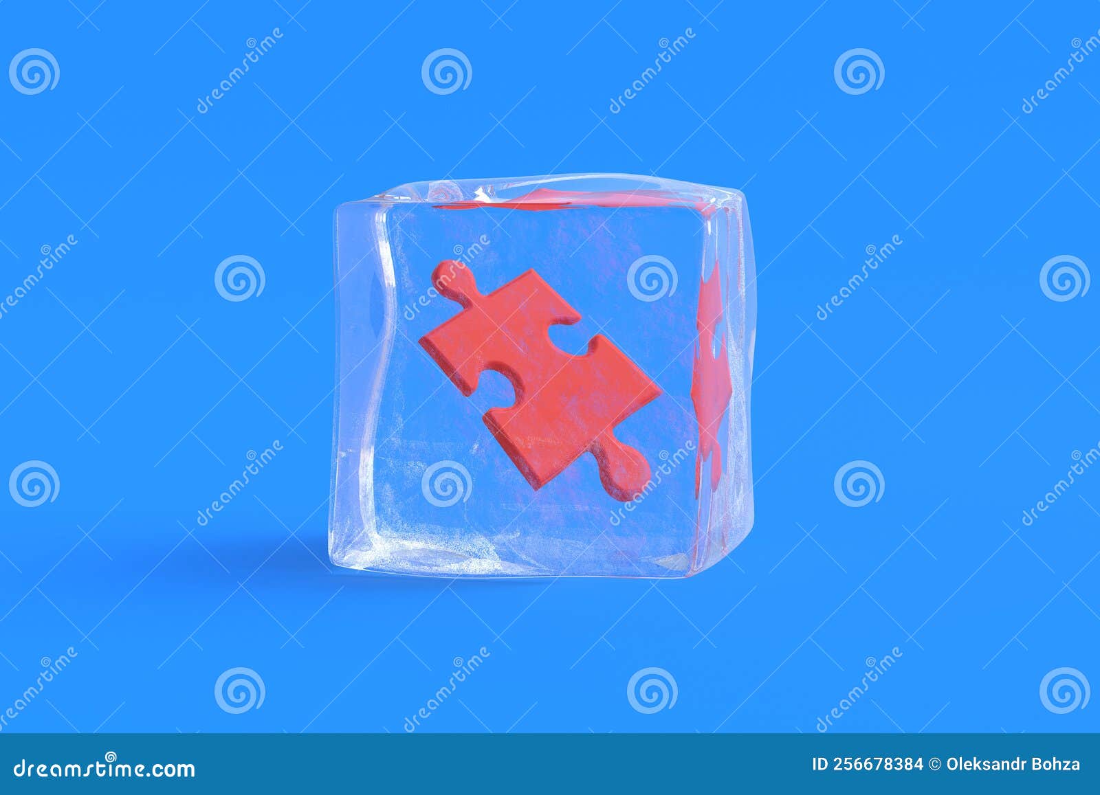 puzzle jiggle piece in ice cube