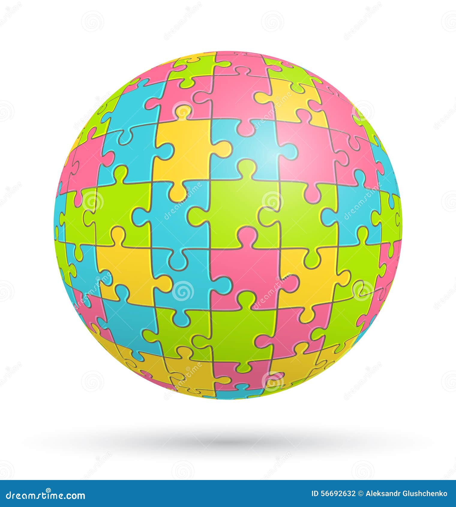 Puzzle Jigsaw Sphere on White Stock Vector Illustration of business