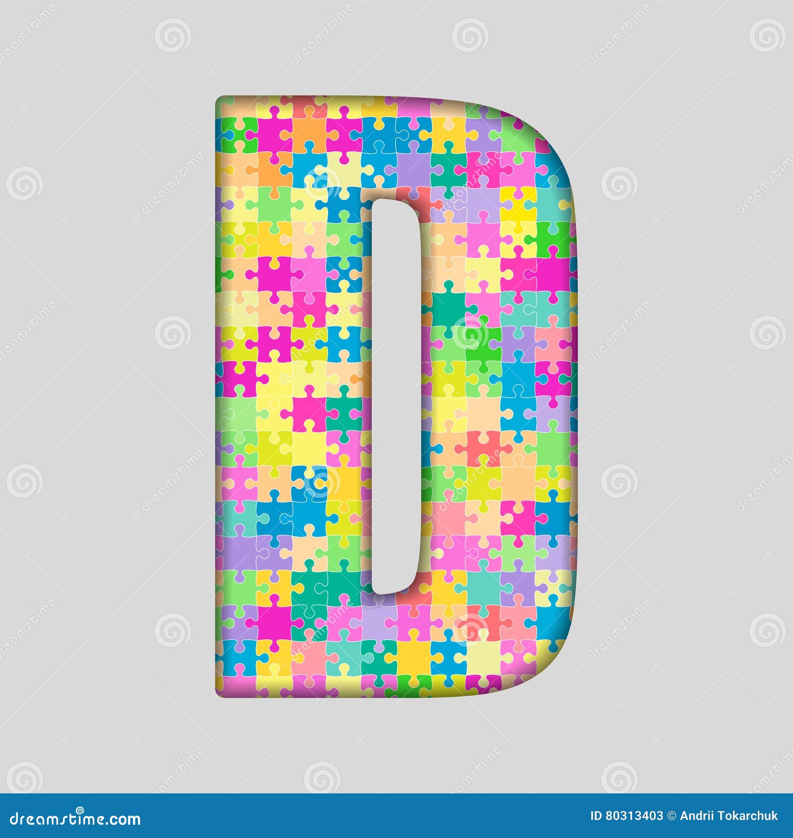 Puzzle Letter Alphabet - D. Colored Puzzle Piece. Stock Vector ...