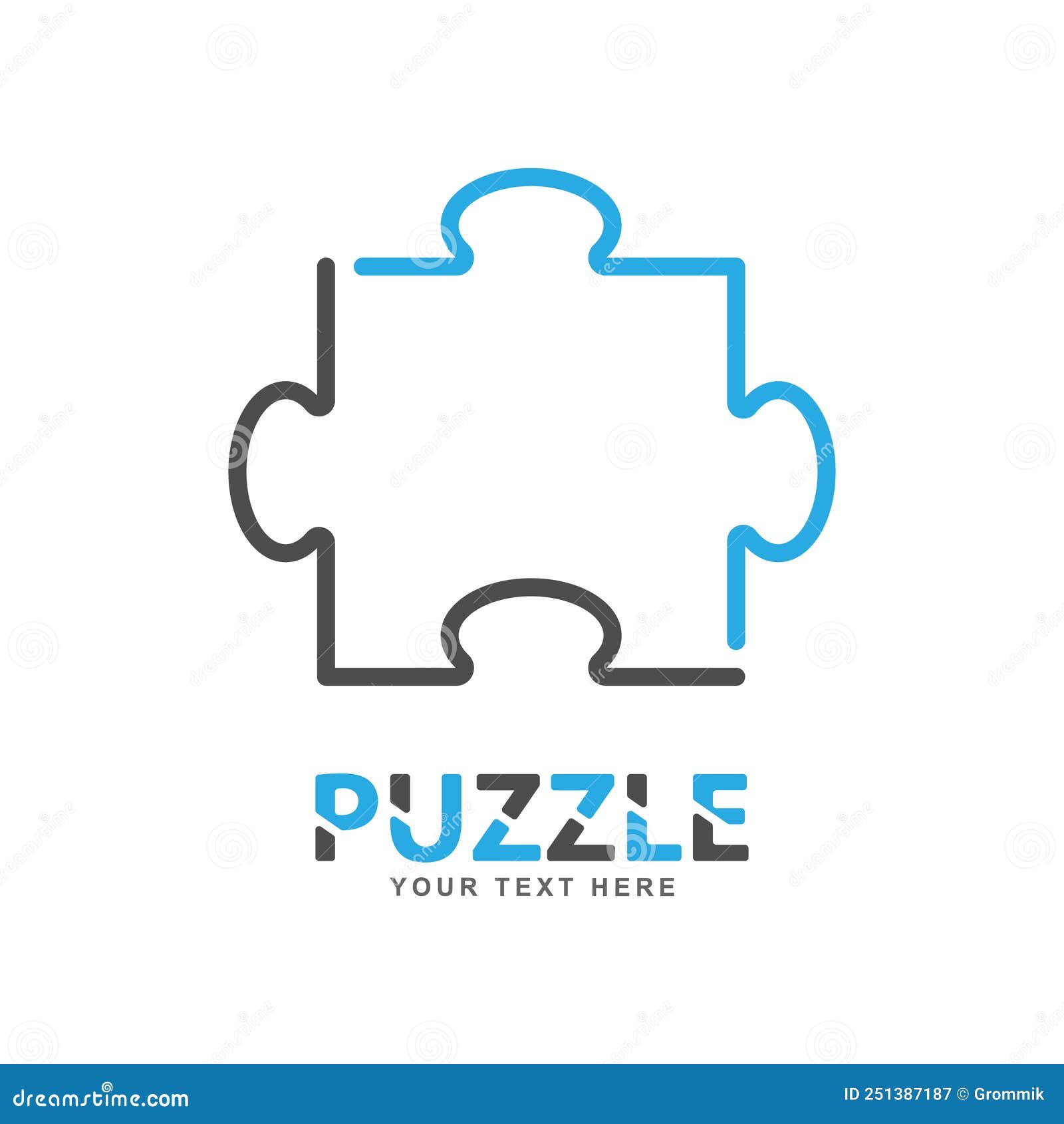 Puzzle. Logo, Brand, or Sticker Template for sites, Apps, and Theme