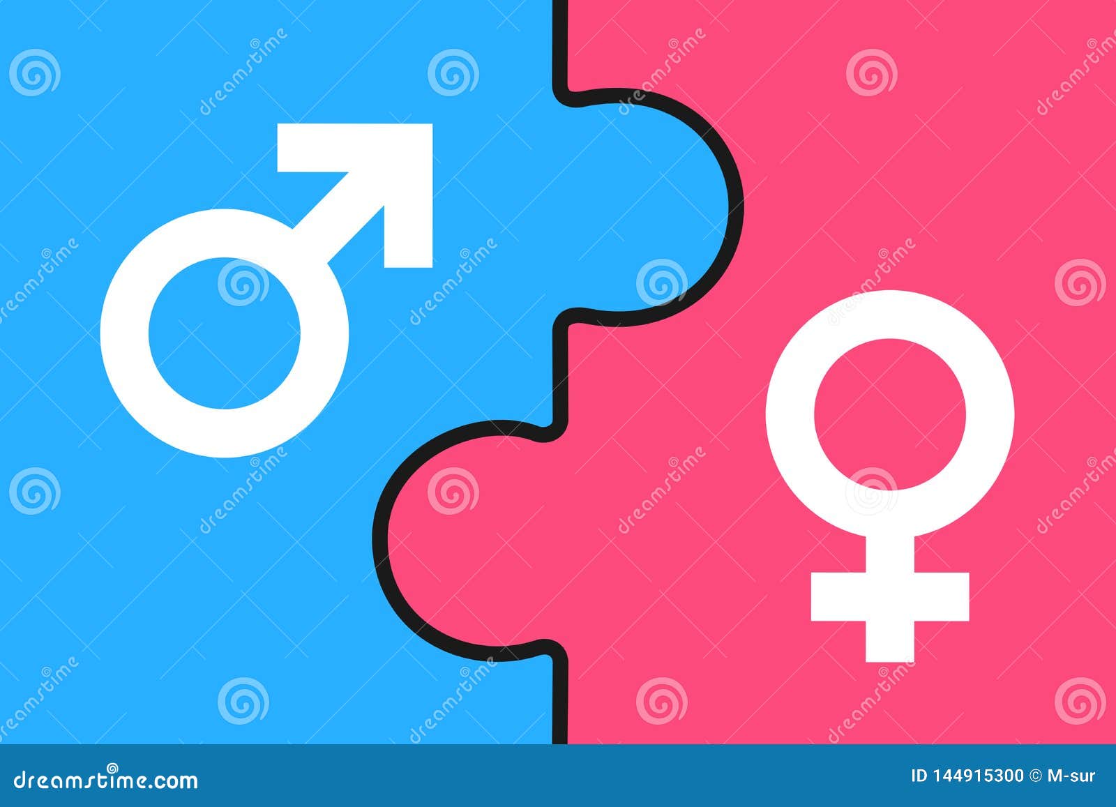 Puzzle Man And Woman Male And Female As Complementary