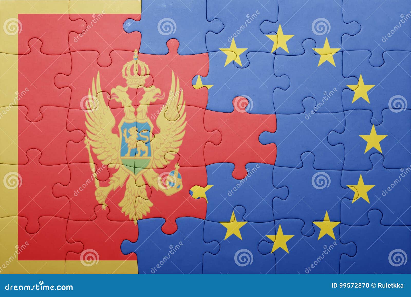 puzzle-with-the-national-flag-of-montenegro-and-european-union-stock