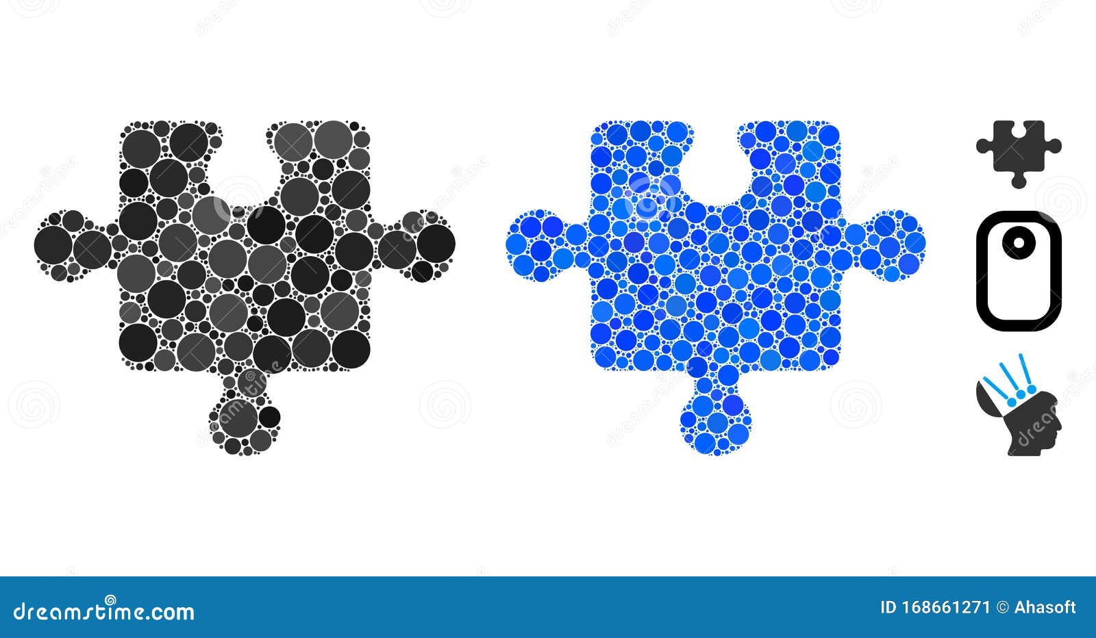 Puzzle Piece Mosaic Icon of Round Dots Stock Vector Illustration of