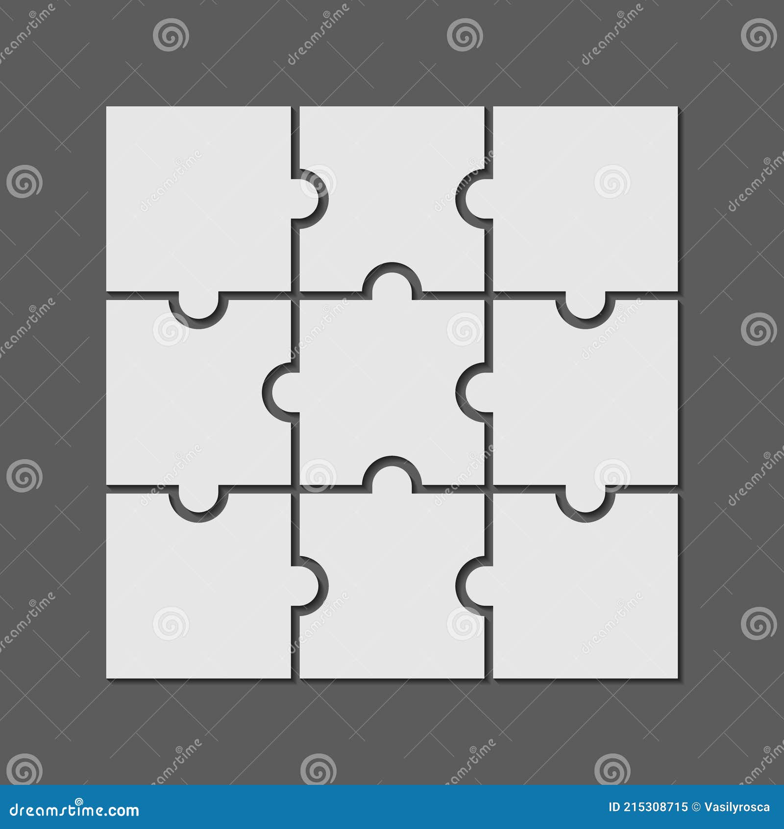 9 Piece Jigsaw Vector Background. 3x3 Business Puzzle Stock - Illustration of outline, chart: 215308715