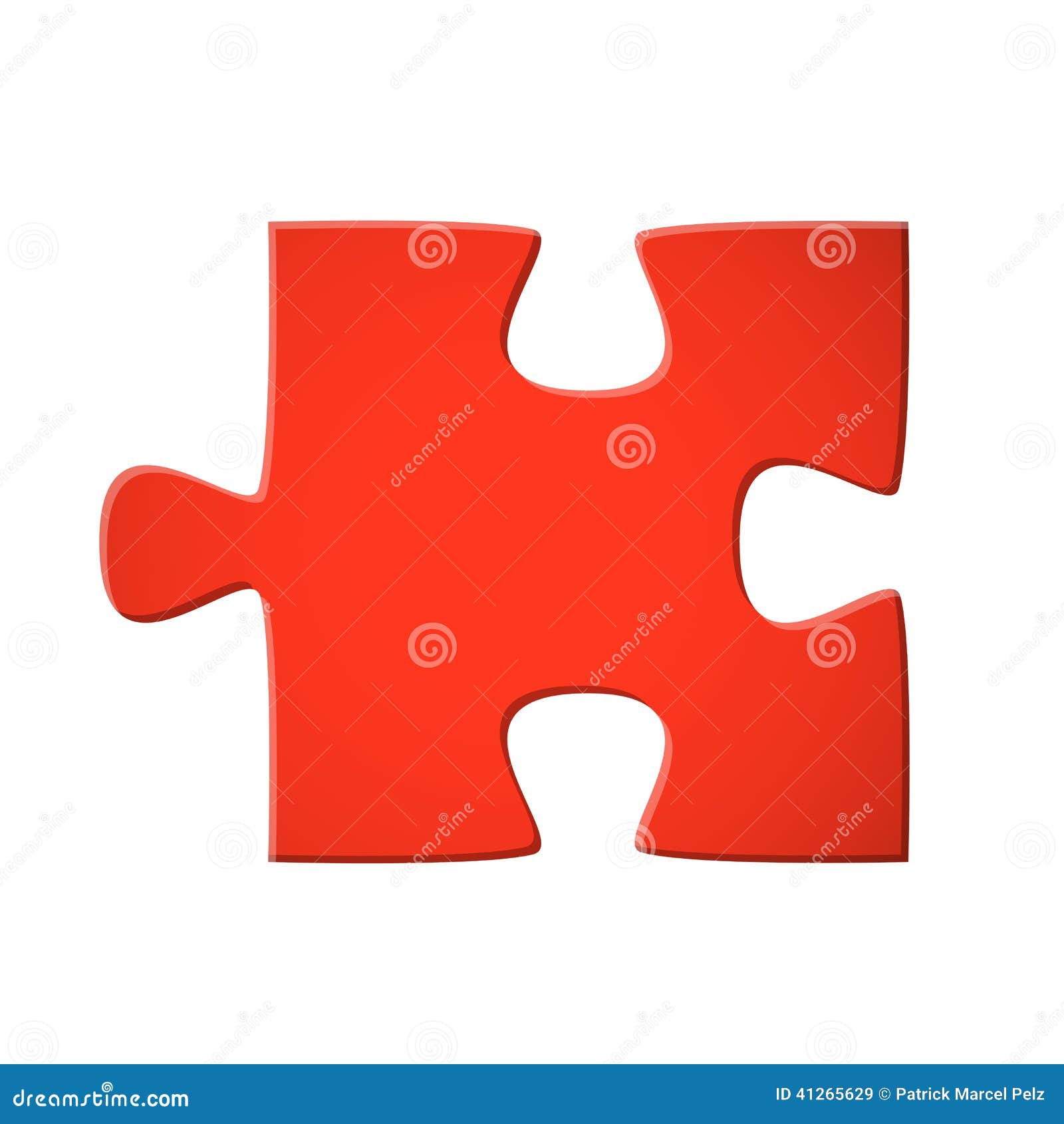 Puzzle piece red stock vector. Illustration of isolated 41265629