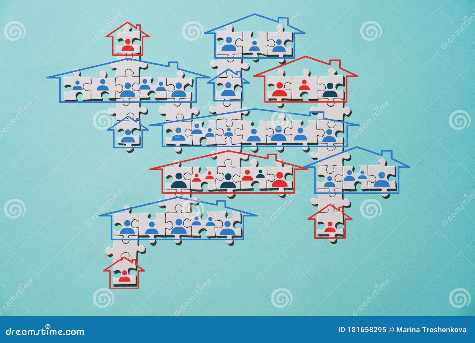Puzzle Pieces As Example of Spread of Virus in Interaction Even with