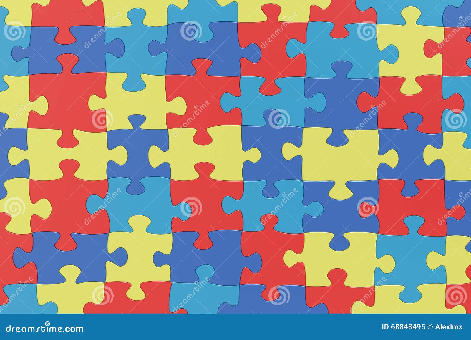 Puzzle Pieces in Autism Awareness Colors Background, 3D Rendering Stock  Illustration - Illustration of jigsaw, health: 68848495