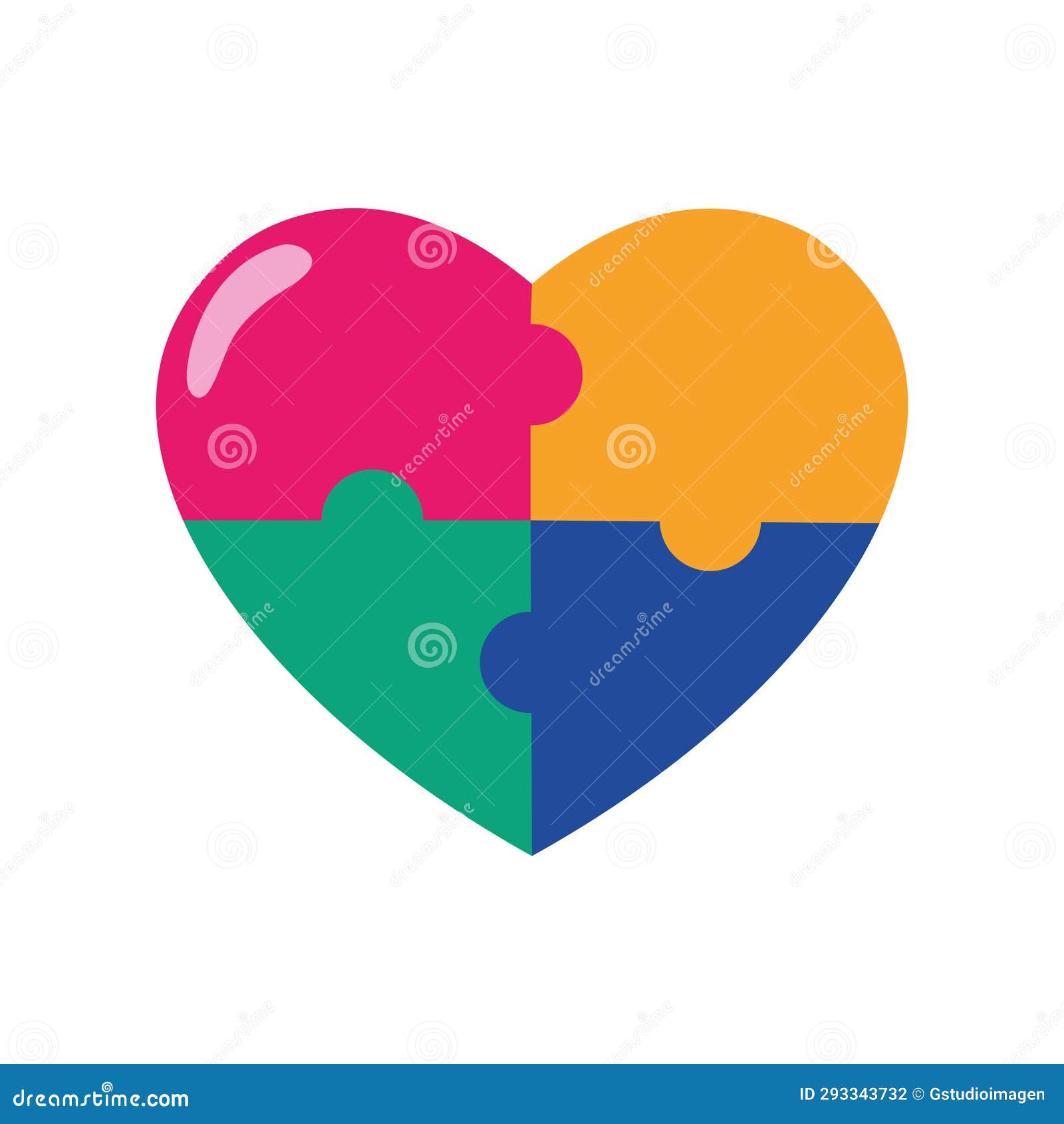 Puzzle pieces complete stock vector. Illustration of isolation - 293343732