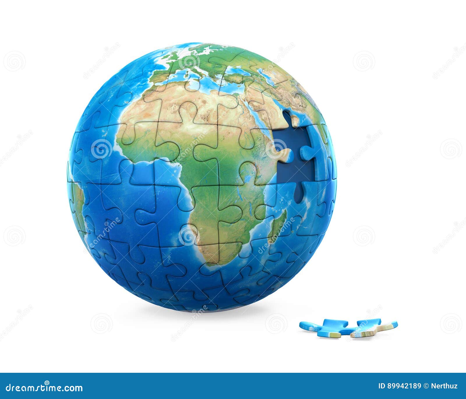 Puzzle Earth stock illustration. Illustration of development
