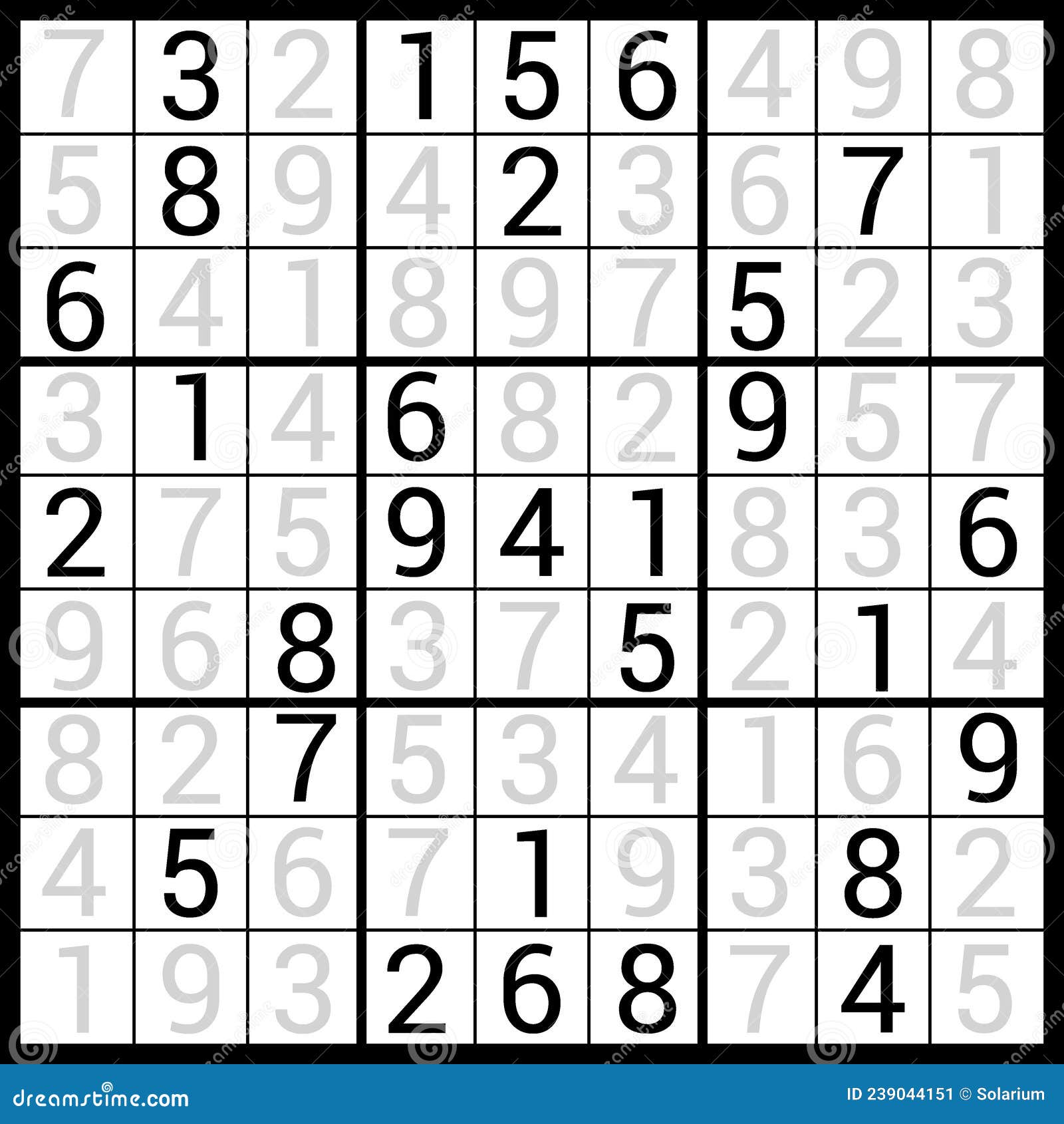 Sudoku com a resposta jogo de quebra-cabeça do vetor