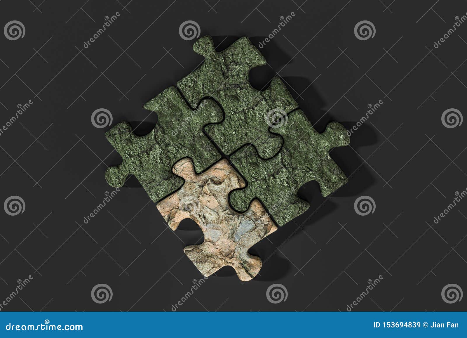 Blank Puzzles Arranged Neatly With White Background 3d Rendering