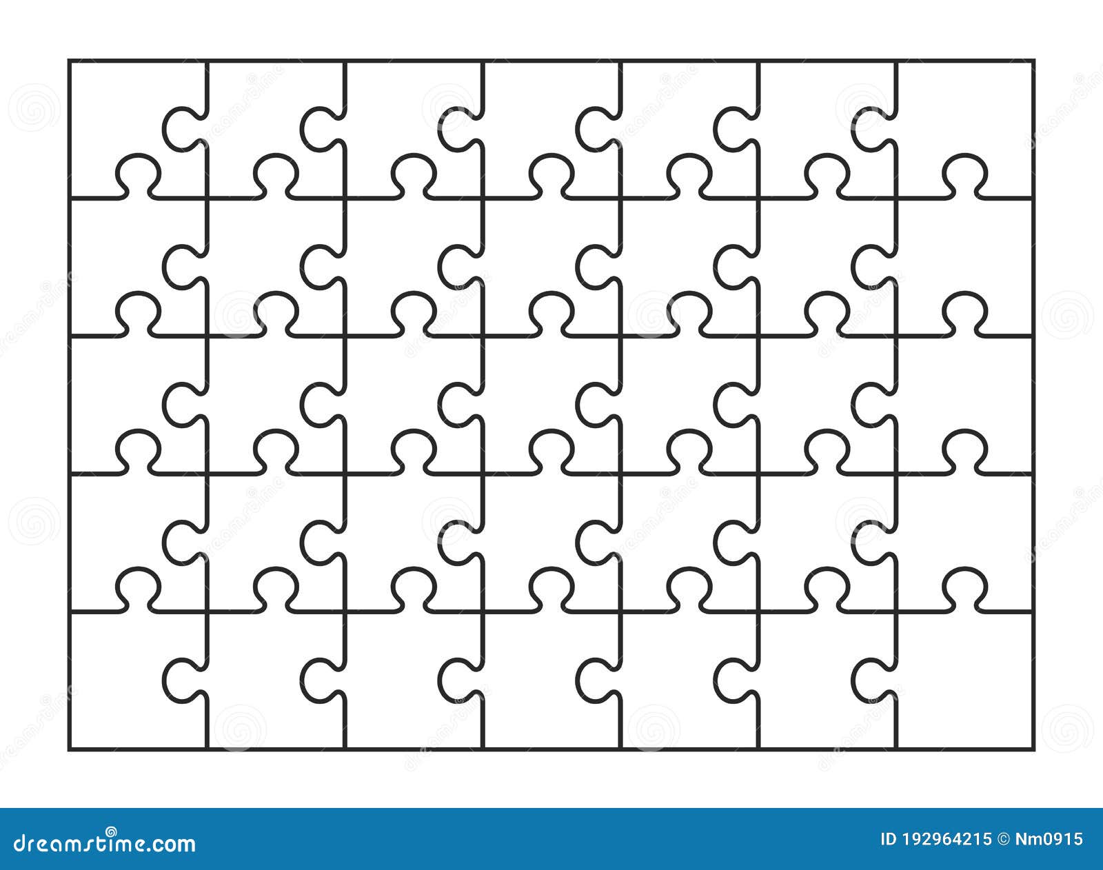 Puzzles Grid - Blank Template. Jigsaw Puzzle with 60 Pieces