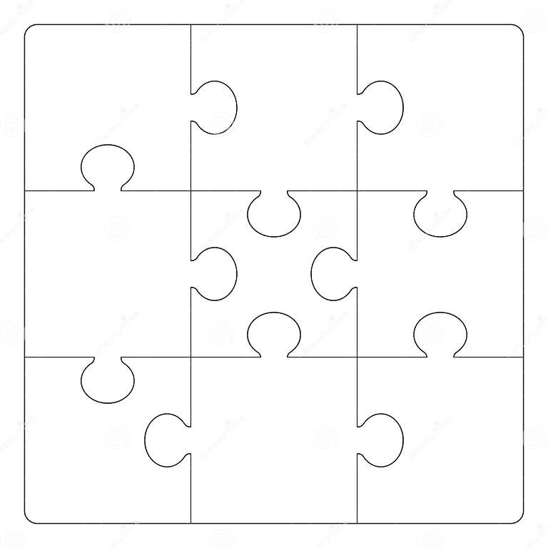 Puzzles grid template. stock vector. Illustration of challenge - 148386356