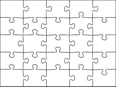 Puzzles Grid 5x5. Template Jigsaws Detail Frame 25 Pieces. Assemble ...