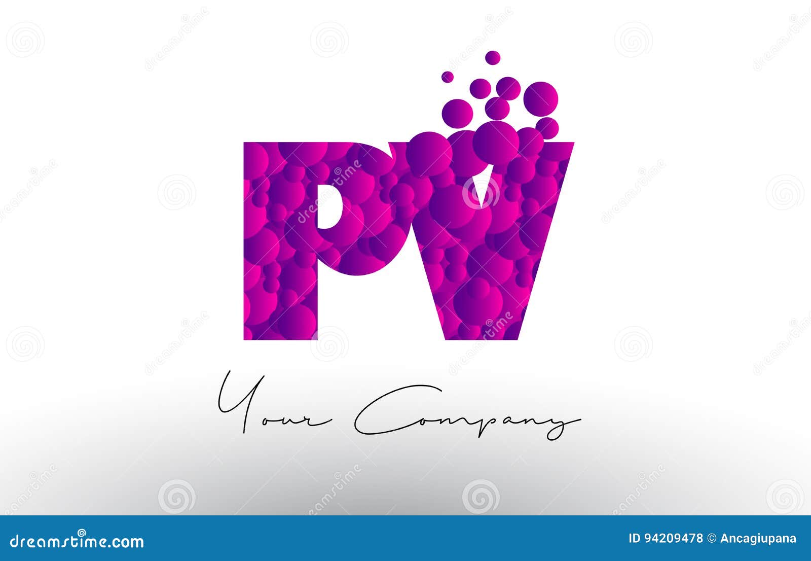 Pv P V Dots Letter Logo With Purple Bubbles Texture Stock Vector Illustration Of Texture Business