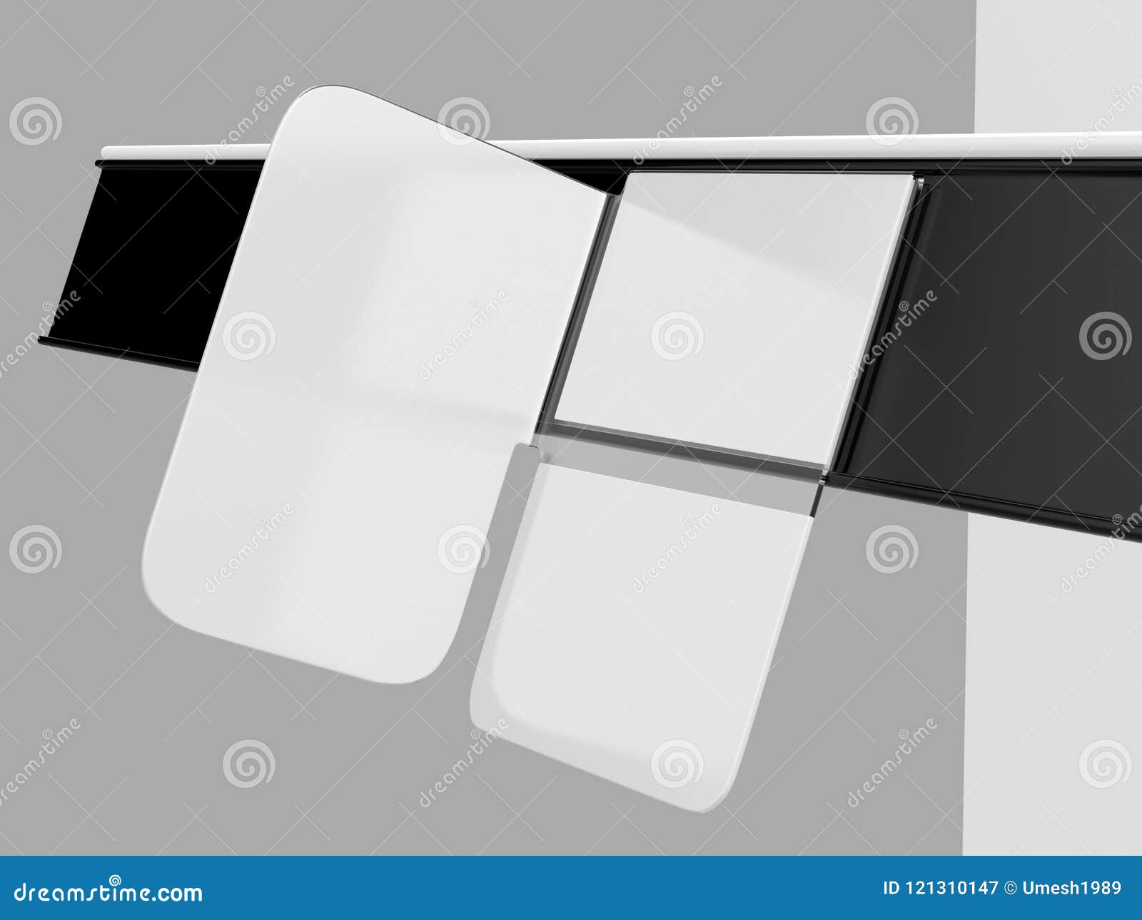 Download PVC Blank Printing Plastic Shelf Talker For Shopping Mall Promotion. 3d Render Illustration ...