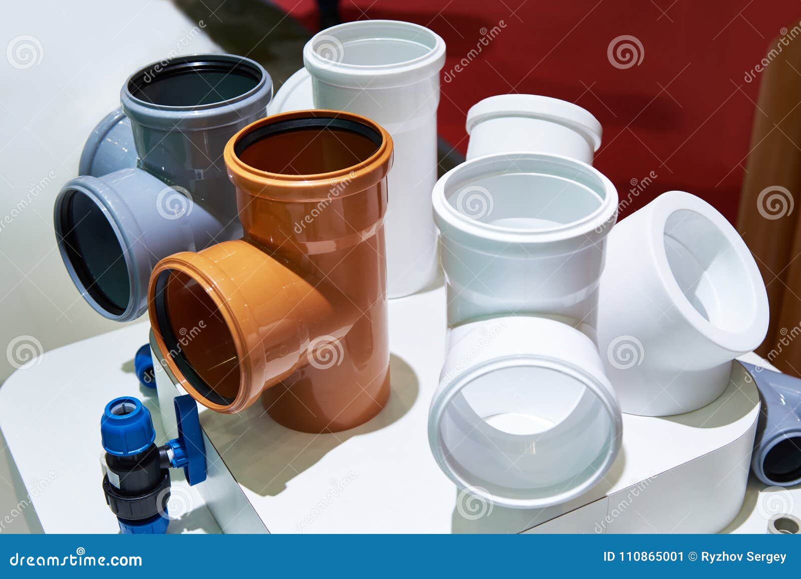 PVC Fittings for Sewer System Stock Image Image of sanitary, orange