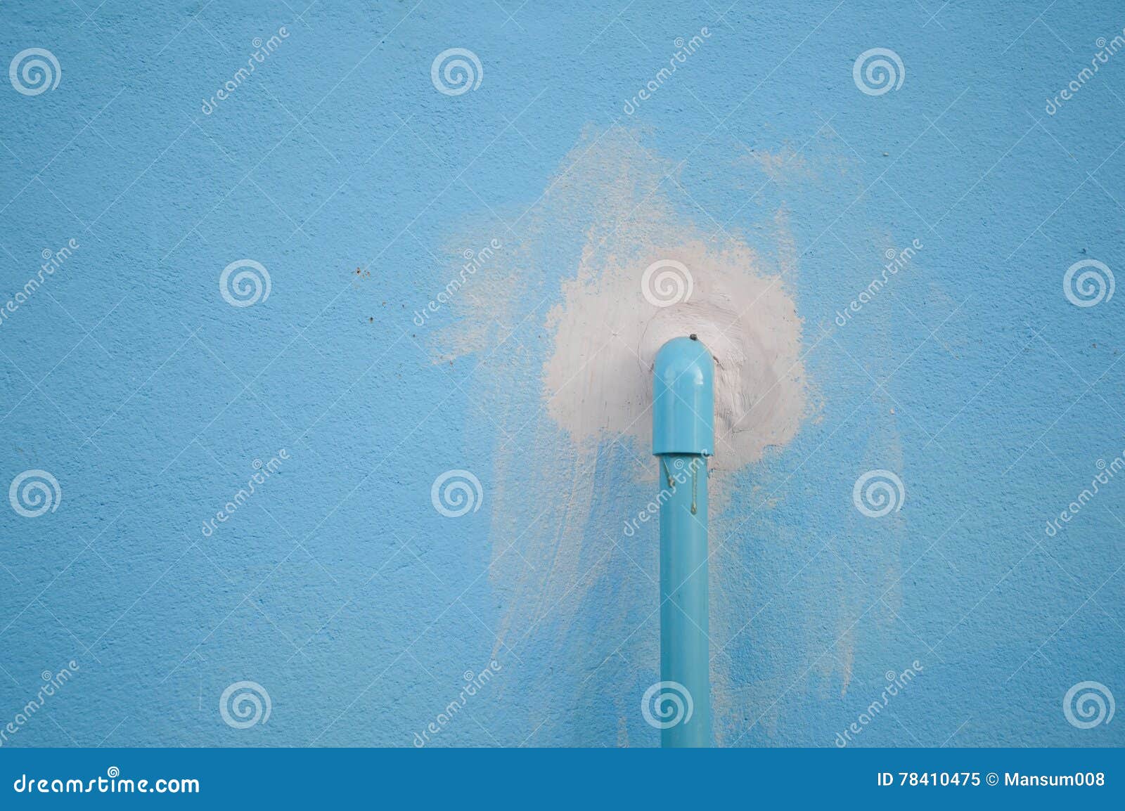 Pvc Pipe on Blue Cement Wall Stock Image Image of backdrop, materials
