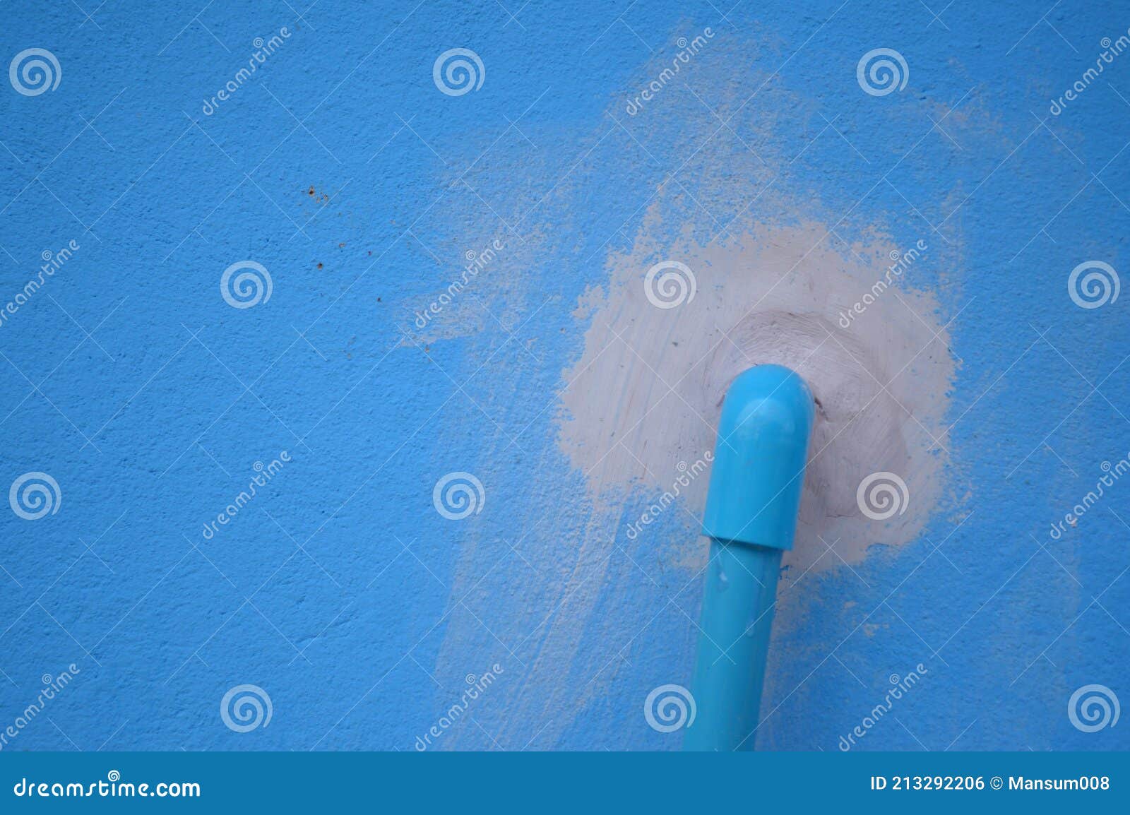Pvc Pipe on Blue Cement Wall Texture Stock Photo Image of blue
