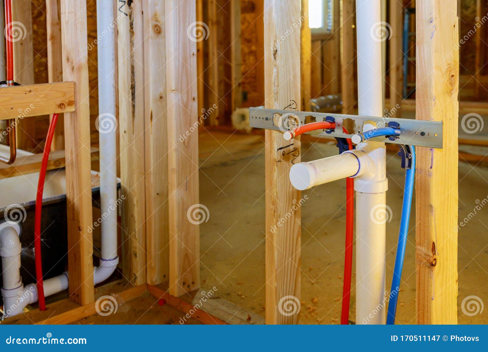 Pvc Pipe Connections Assemble And Install Water Drain Under The Bathroom Sink Stock Image Image Of Drain