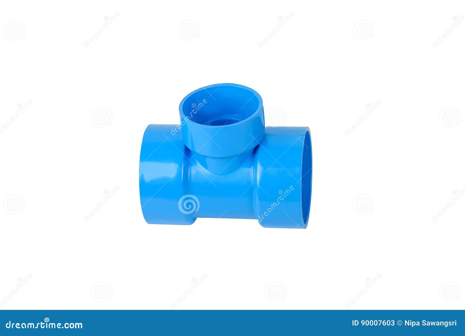 PVC Pipe Connections and Pipe Clip Isolated Stock Image Image of blue