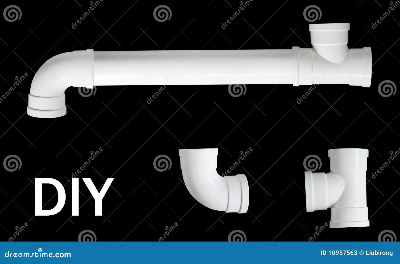 PVC Plumbing Pipe Connector Stock Image Image of water, black 10957563