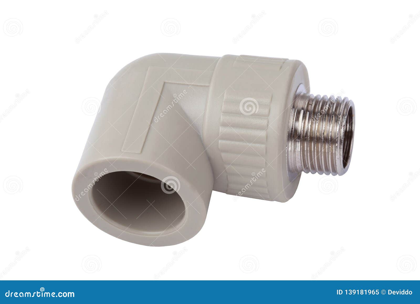 Polypropylene-metallic Pipe Fitting Stock Image - Image of industrial ...