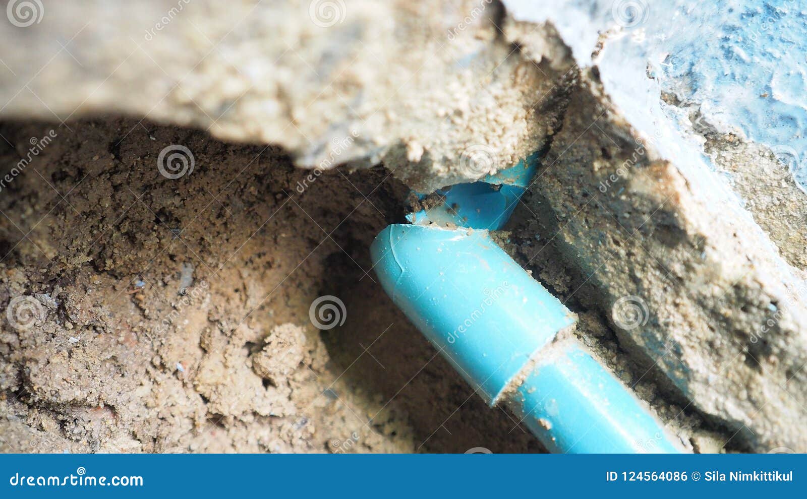 PVC Water Pipe In The Ground Is Broken And How To Step Of Repair