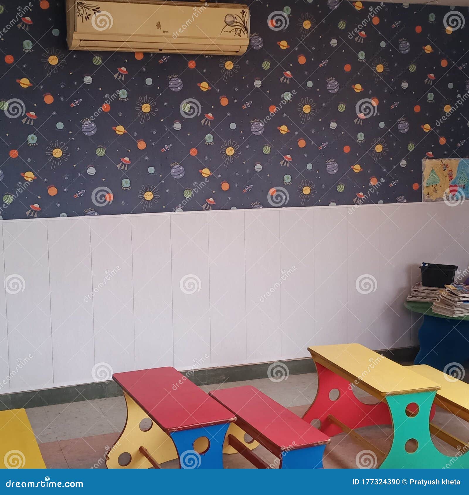 Pvs Wall Cladding Playschool Stock Photo Image Of Wall Colourfull