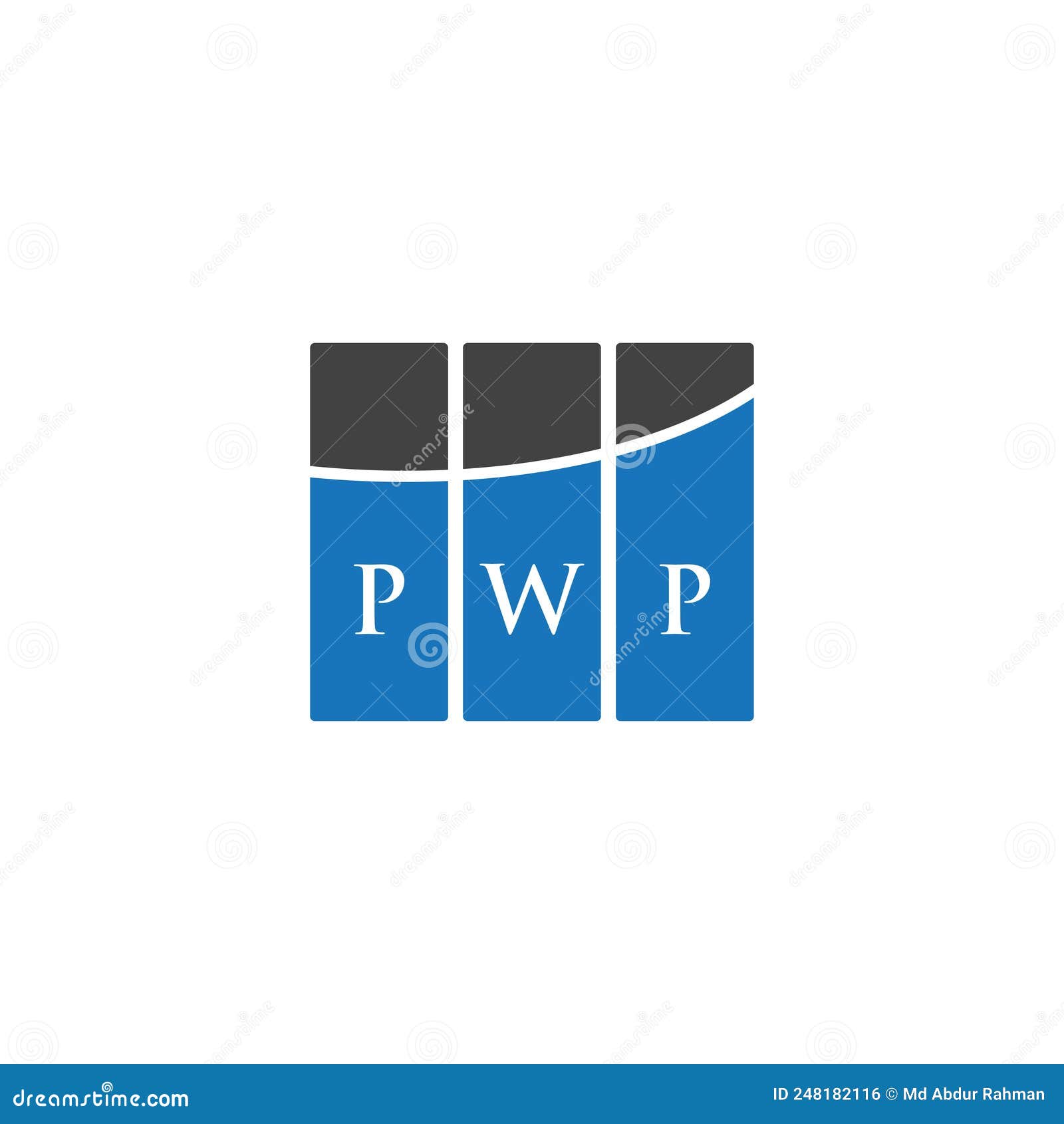 PWP Letter Logo Design on WHITE Background. PWP Creative Initials ...