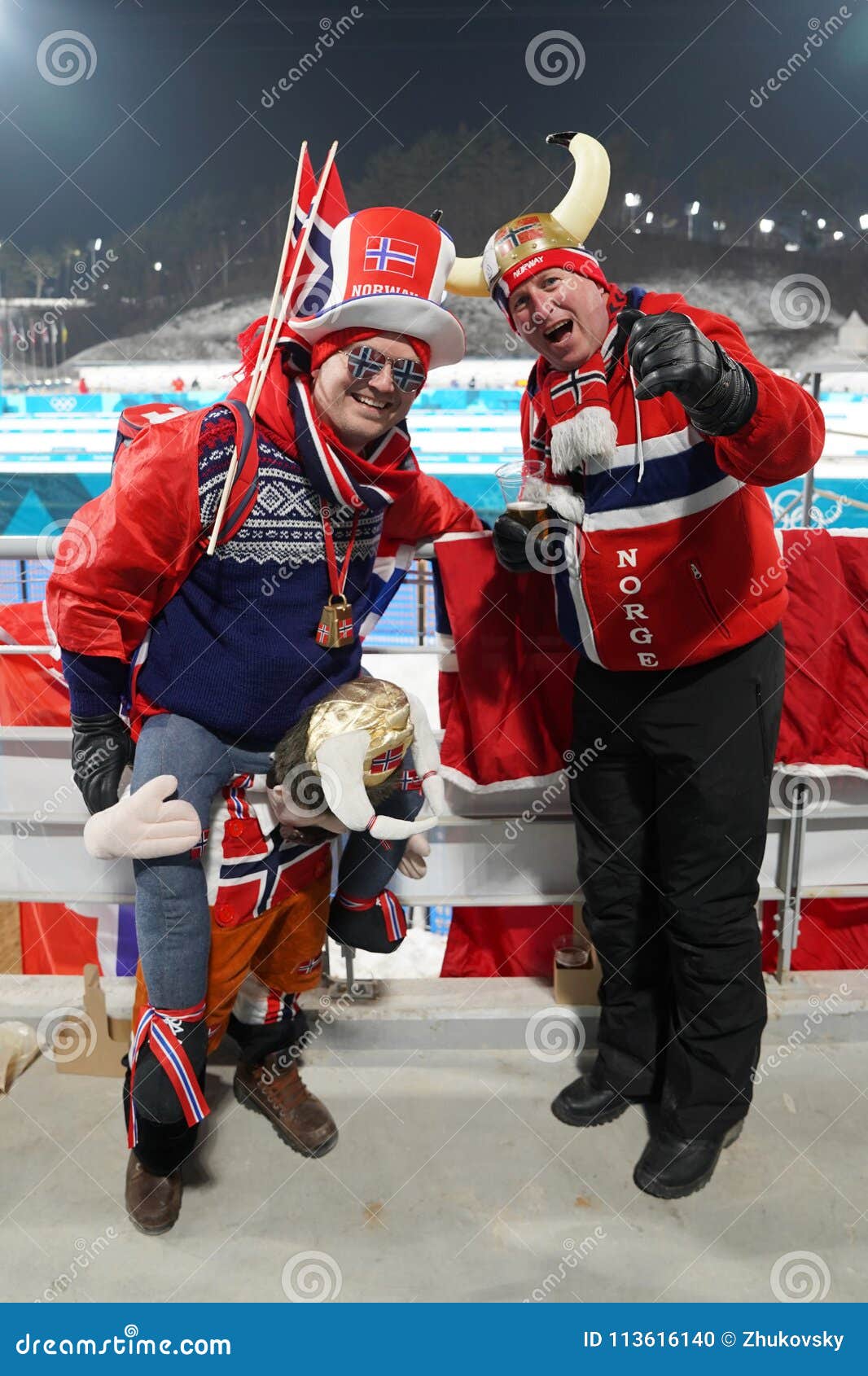 Norwegian Biathlon Fans during Biathlon Men`s 15km Mass Start at the 2018  Winter Olympics Editorial Image - Image of centre, biathlon: 113616140