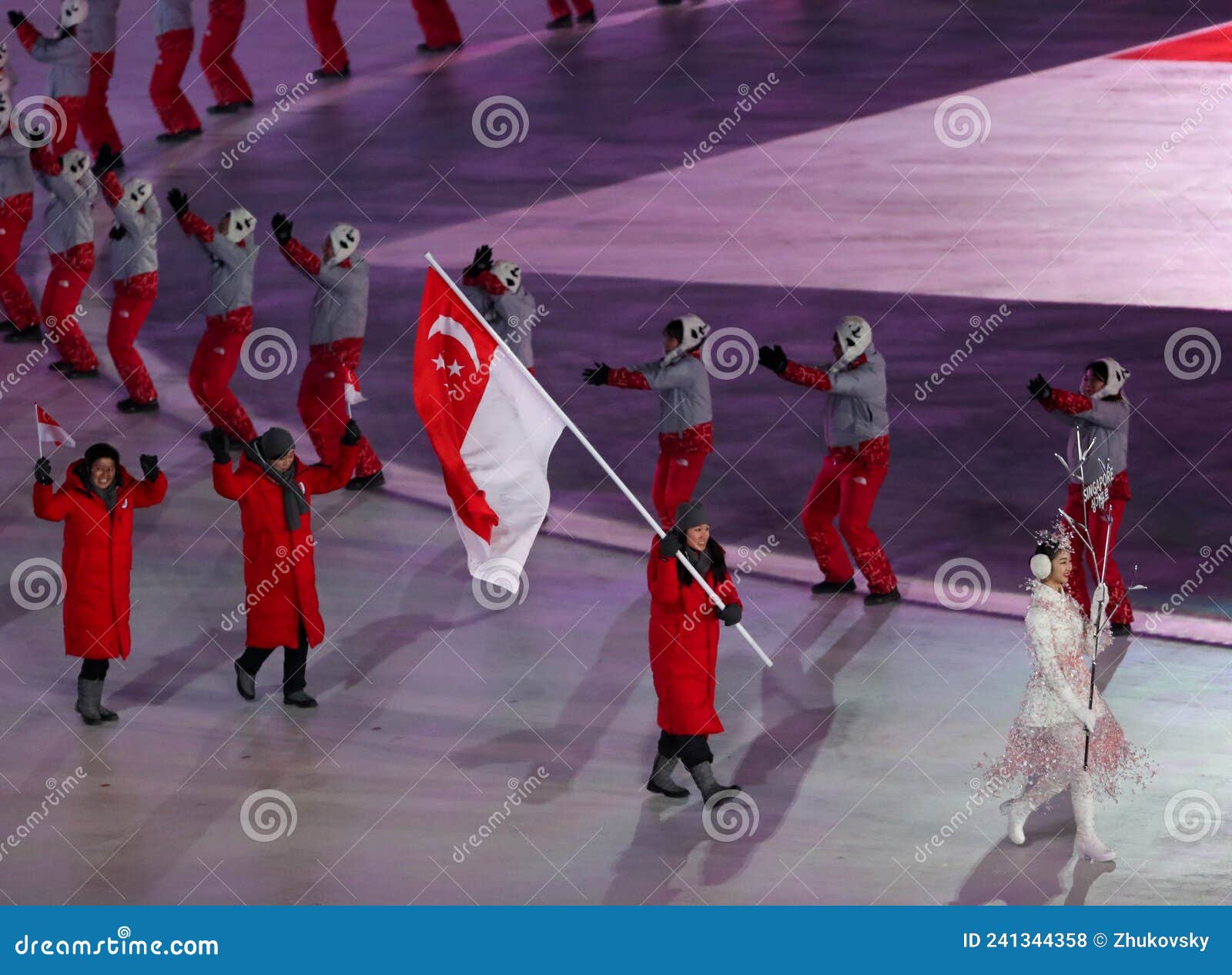 Olympic Team Singapore Marched into the PyeongChang 2018 Olympics ...