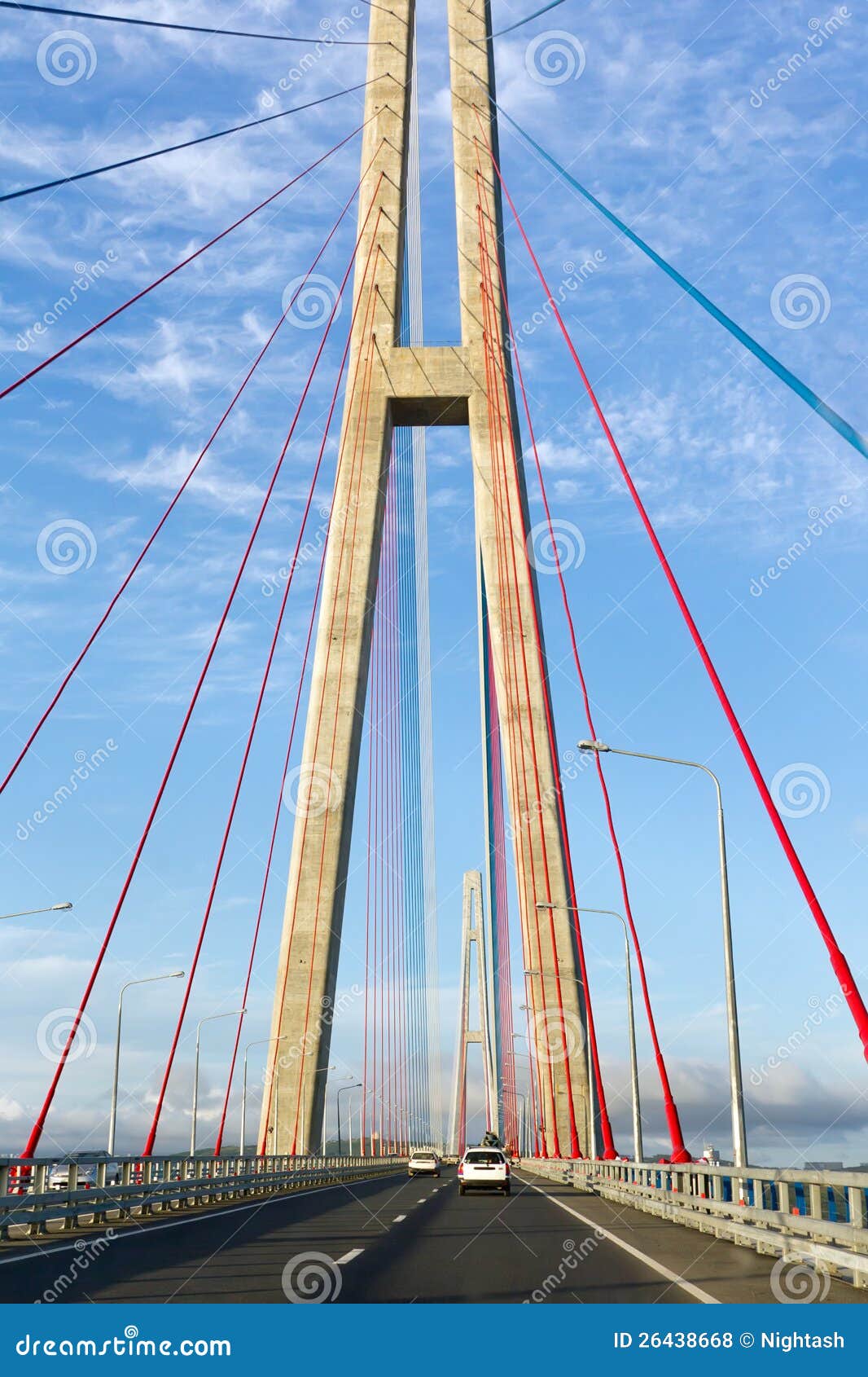 The Pylons of the Cablestayed Bridge Stock Photo Image of road