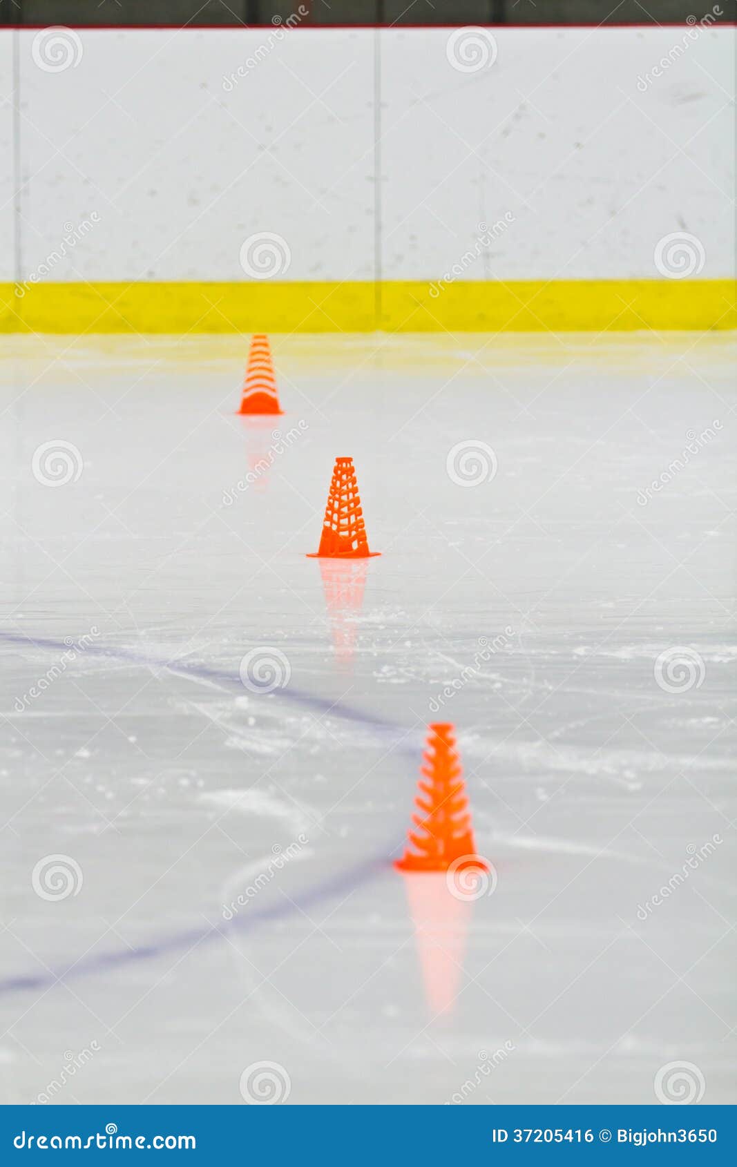 Pylons on the Ice in an Arena Stock Photo Image of pylons, sport