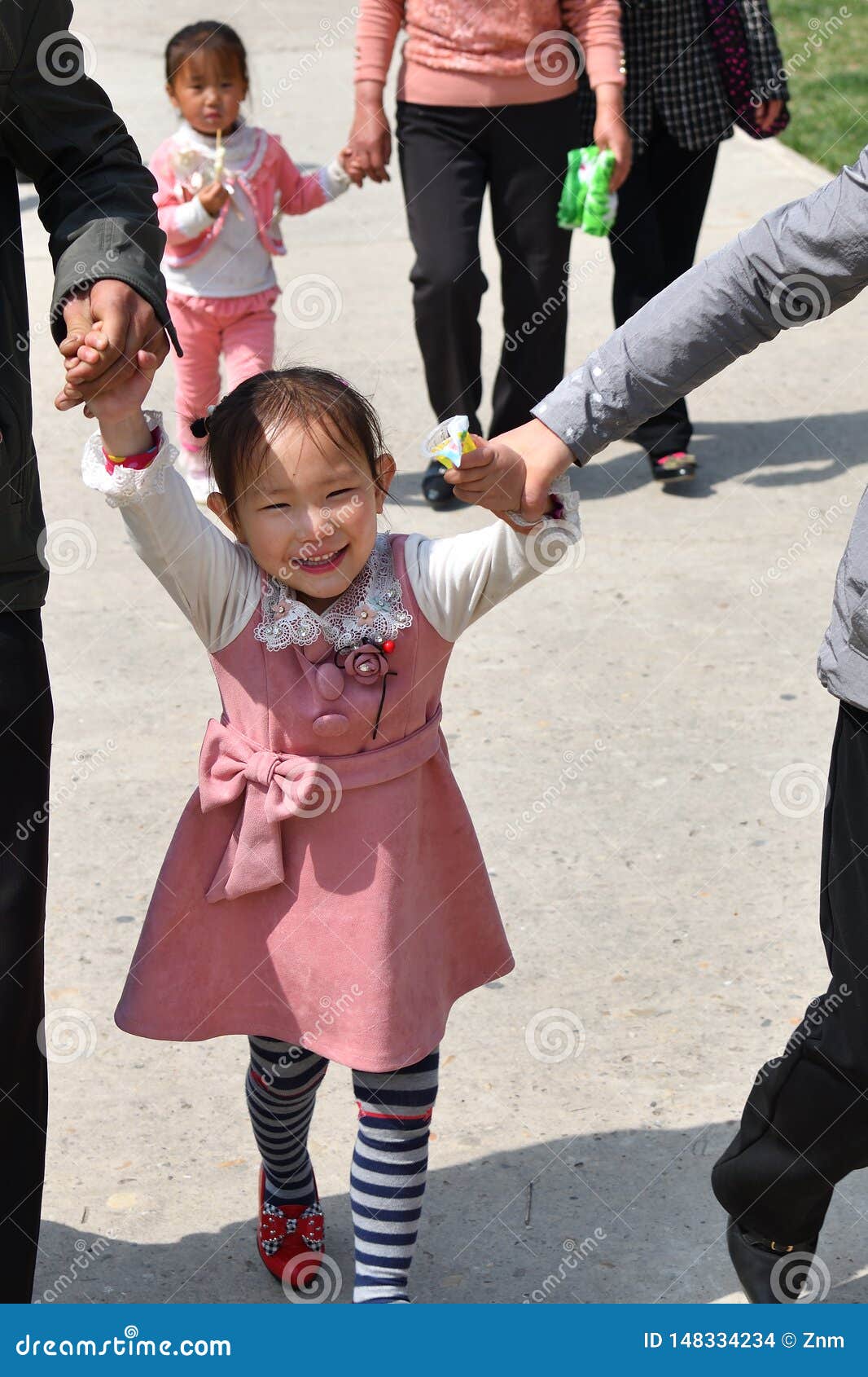 Pyongyang, North Korea. Little Girl Editorial Stock Image - Image of ...