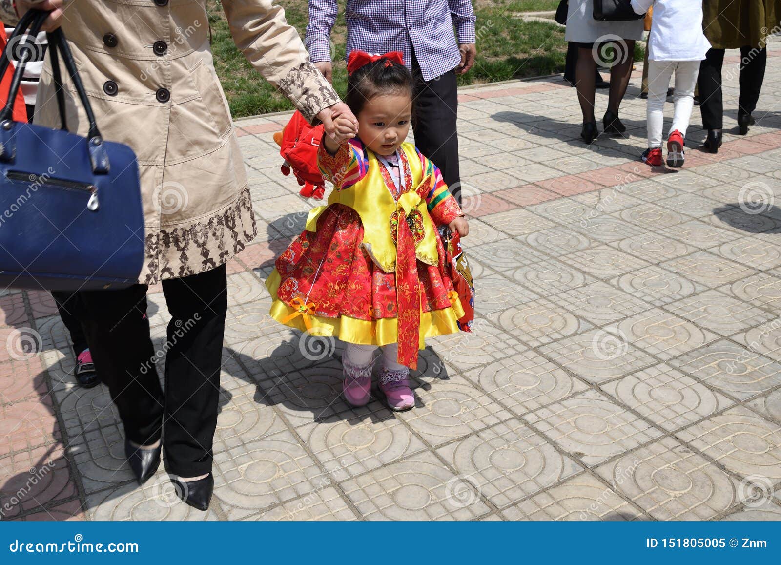 Pyongyang, North Korea. Little Girl Editorial Image - Image of street ...