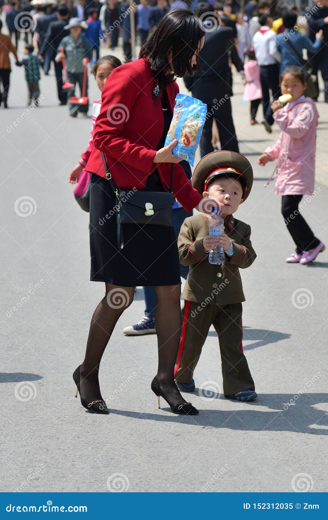 Pyongyang, North Korea. People. Mother and Son Editorial Image - Image ...