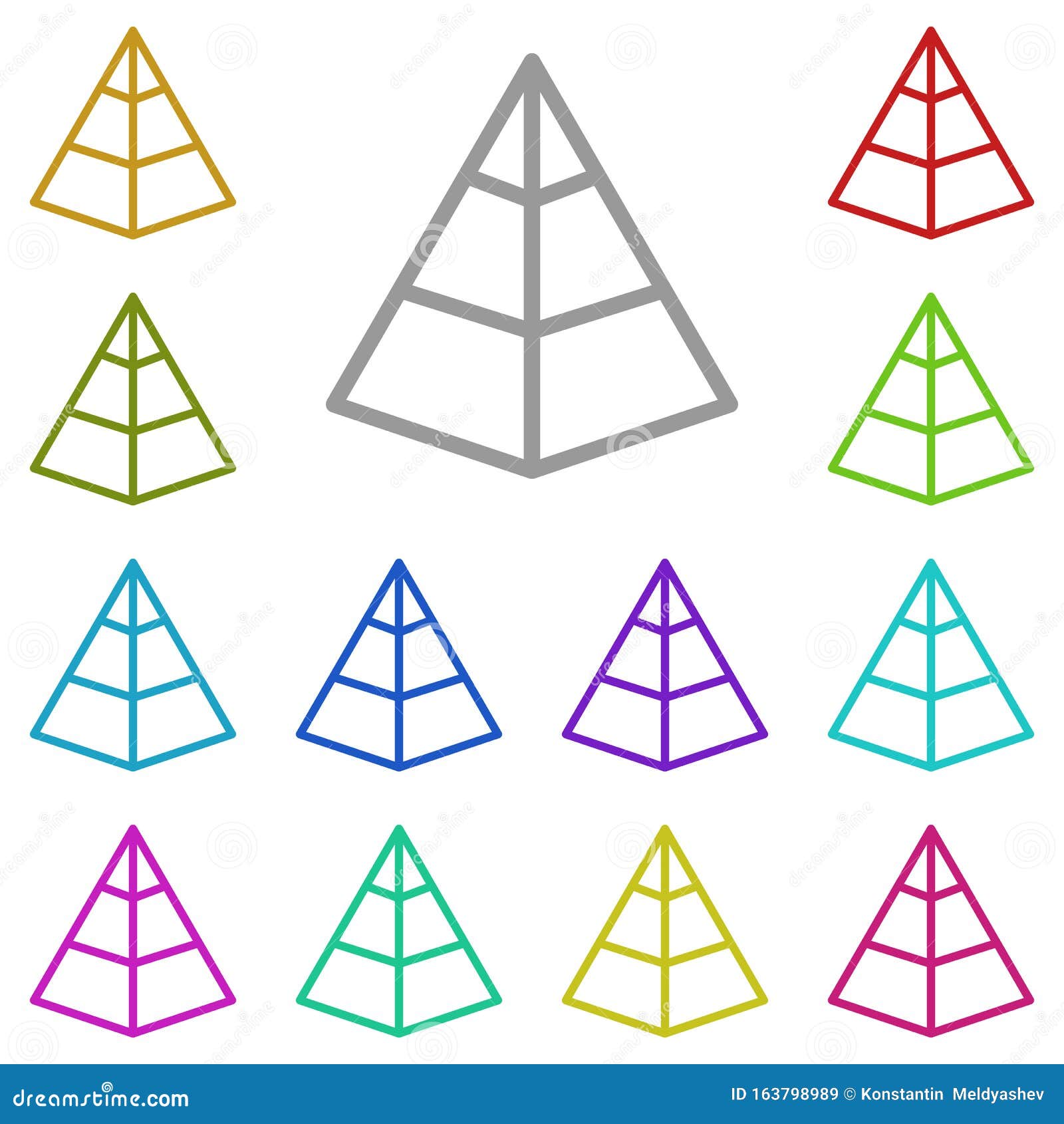 pyramid chart, analystics multi color icon. simple thin line, outline  of project management icons for ui and ux, website or