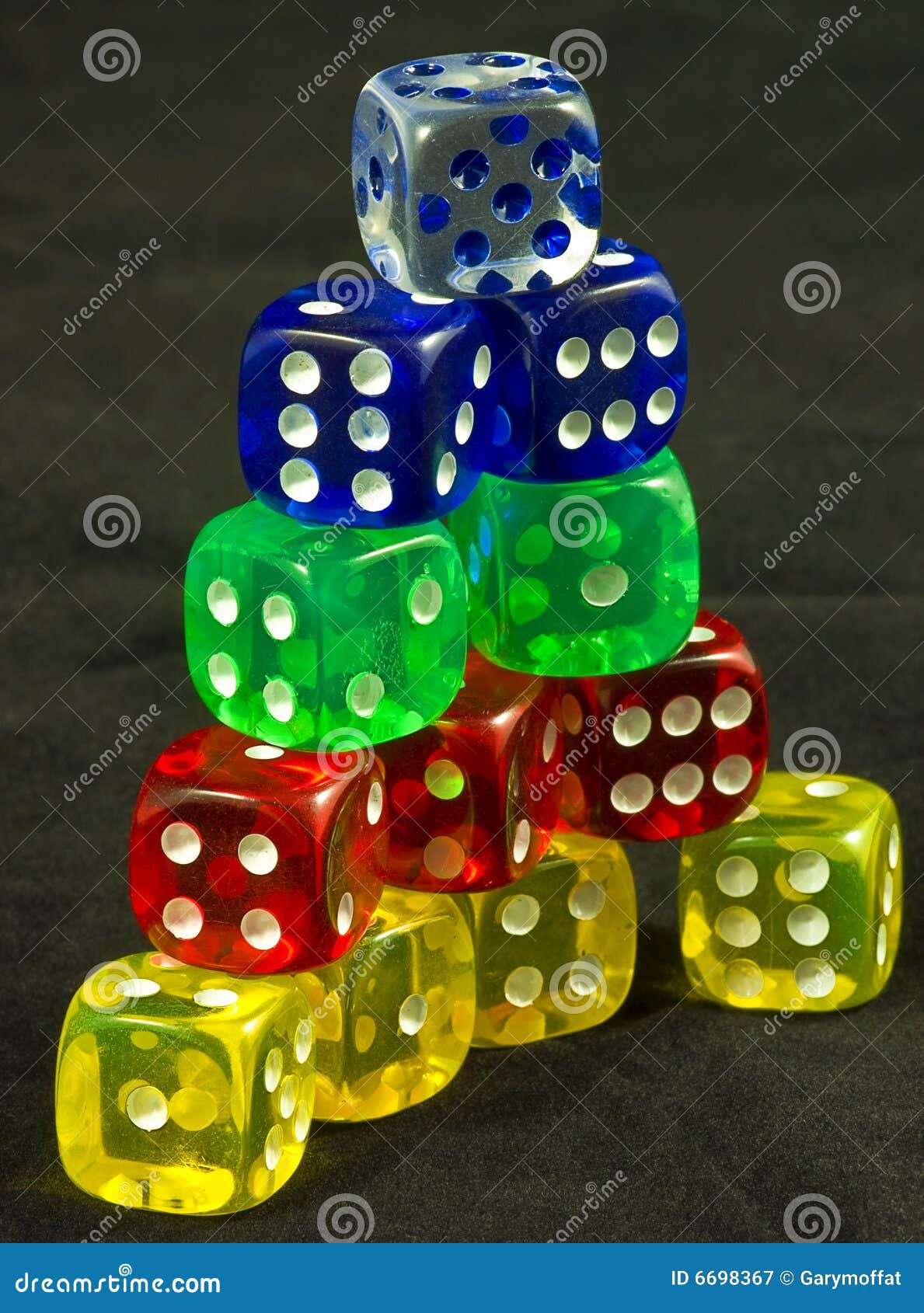 Pyramid Dice stock image. Image of loss, isolated, background 6698367