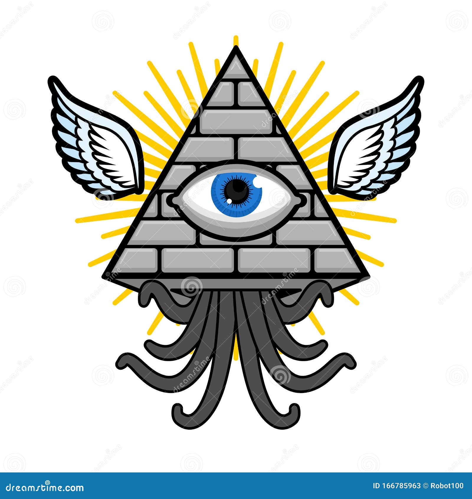 All Seeing Eye Pyramid Symbol Cartoon Vector Cartoondealer Com | My XXX ...