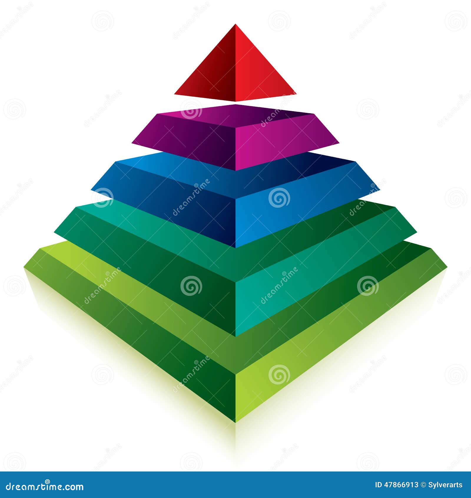 Pyramid Icon with Five Layers. Stock Vector - Illustration of concept ...